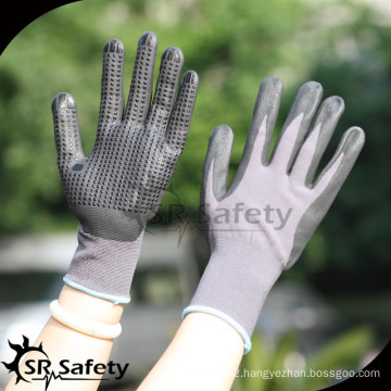 SRSAFETY 15g nylon & spandex foam nitrile coated good grip work gloves